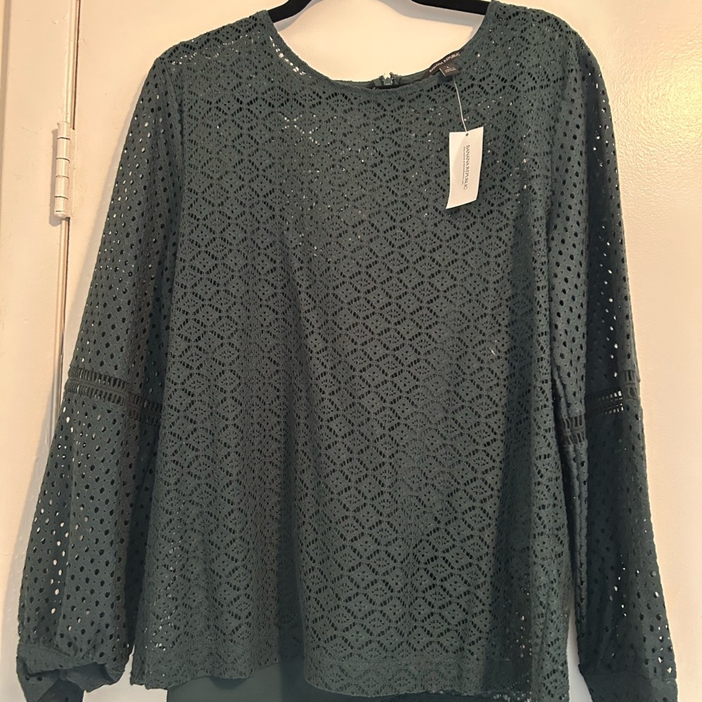 Banana Republic Green Lace Top
